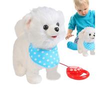 Compagnie De Chiot Interactif-Chien Aboyante À Distance, Queue Rogante Réaliste Et Mouvements De La Tête | Jouet À Pied Doux Avec Laisse, Actions Réalistes Activées Par Vo