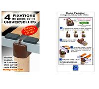 Adaptateurs pour sommier à lattes - Non spécifié - Lot de 4 - Plastique - Dimensions 70x60 mm - Usage pour lit