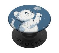 Compagnon à fourrure avec pissenlit dans les pattes pour un charme doux PopSockets PopGrip Adhésif