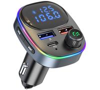 Compagnon de voiture polyvalent, émetteur FM Bluetooth, rétroéclairage LED 7 couleurs, moniteur de tension du véhicule, pour une conduite