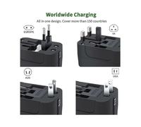 Compagnon de voyage idéal, chargeur universel tout-en-un raffiné avec deux ports USB, technologie avancée pour charger plusieurs appareils dans