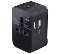 Compagnon de voyage universel, adaptateur de voyage tout-en-un avec deux ports de chargement USB, technologie avancée pour un chargement sûr et