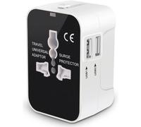 Compagnon de voyage universel, adaptateur de voyage tout-en-un avec deux ports de chargement USB, technologie avancée pour un chargement sûr et