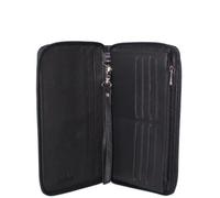 Hexagona - Compagnon de Voyage - Compatible Cartes de crédit, CNI, permis de Conduire, Passeport, Carte Grise et chéquier - pour Femme - Collection Confort - Noir - en Cuir