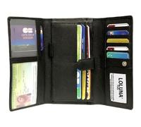 LOLUNA® Compagnon de Voyage Multifonction Tout en Un, Porte chéquier, Carte, Monnaie et identité - idée Cadeau Noël, fête, Anniversaire - Noir