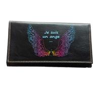Compagnon Porte Chequier Portefeuille Porte carte Porte monnaie Noir Je suis un ange