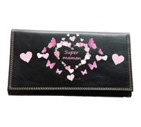 Compagnon Porte Chequier Portefeuille Porte carte Porte monnaie Noir Super maman