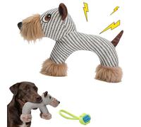 Compagnons de safari en lin, jouet couineur à mâcher pour chien avec couineur, tissu en lin robuste, soulage l'ennui et l'anxiété chez les chiens et les chats (chien)