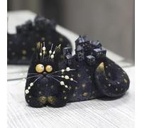 Compagnons en feutre de laine,compagnon original fait main, compagnons en feutre mignons et étranges aux grands yeux,ornement félin mignon à collectionner,mini décoration animale brodée (e#)