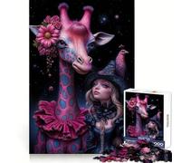 Compagnons fantaisistes︰ Puzzles Girafe et Bonne Sorcière pour Adultes 1000 pièces Exercice Intelligent Plaisir léger Bords précis Cadeau de Noël (38x52cm)