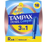Compak Pearl,Régulier,18 Tampons Avec Applicateur,Flux Légers À Moyens,Triple Confort Avec Applicateur Doux,Motionfit,Voile Douceur,Certifié Oeko-Tex