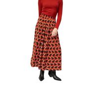 Compania Fantastica Pai Pai Jupe longue à imprimé géométrique, Orange, XL