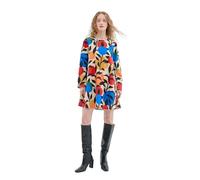 Compania Fantastica Robe courte évasée à manches longues et imprimé feuilles, Multicolore, XL