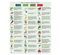 Companion Planting Guide - Garden Planning Chart for Healthy Vegetables & Herbs - Useful Wall Art for the Gardening Enthusiast's Home, Patio or Greenhouse(Framed,16x24inch(40x60cm))