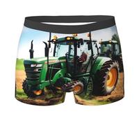 Company Boxer élastique absorbant la transpiration avec imprimé tracteur agricole, boxer élastique de qualité supérieure pour homme, noir, Medium