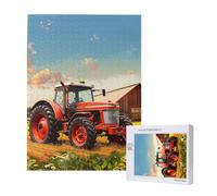 Company Puzzle imprimé tracteur agricole avec boîte de rangement, puzzle en bois pour adultes et enfants, jeu décoratif amusant en famille, 38 x 52 cm