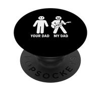 Comparaison de Papa avec Lecteur de Guitare drôle pour Papa PopSockets PopGrip Adhésif