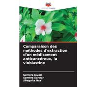Comparaison des méthodes d'extraction d'un médicament anticancéreux, la vinblastine