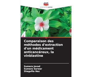 Comparaison des méthodes d'extraction d'un médicament anticancéreux, la vinblastine