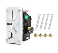 Comparative Coin Selector Box Acceptor CPU with LED Light and Flip Cover for Game Machines, Machines, Vending Machines, Toy Cranes and Water Dispensers (Argent)