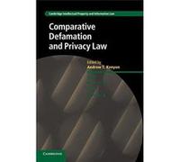 Comparative Defamation and Privacy Law (Cambridge Intellectual Property and Information Law) - [Version Originale] Inconnu (Auteur)
