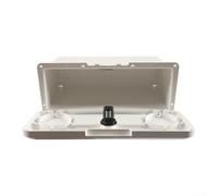 Compartiment de rangement pour bateau avec bouton poussoir dissimulé et porte-gobelets anti-déversement, construction en ABS étanche pour un rangement sûr des outils et objets de valeur sur les