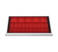 Compartimentage de tiroir STIER, bacs pour petites pièces, BLH 50 mm, dimensions intérieures 800x450 mm, 5 KTK 150x150 mm
