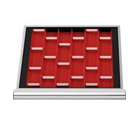 STIER Compartimentage de tiroirs STIER, plaques de cuvettes, BLH 50 mm, dimensions intérieures 500x450 mm, 9 plaques de 2 cuvettes Quantité:1