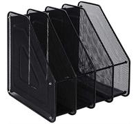 Compartiments 4 Rangement de Bureau Porte-Magazines Range-revues Métal Panier de Rangement de Fichiers Documents Module de Classement Durable DIY Trieur de Livres Cahiers pour Bureau Ecole Maison