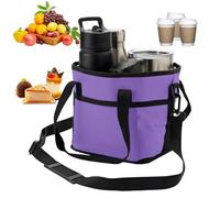 Compartment Drink Bag, Water Bottle Holder Tote, 8.8 inch Insulated Beverage Carrier, Professional Multi Cup with Adjustable Shoulder Strap, Travel Gear for Hiking and Gym