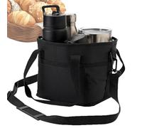 Compartment Drink Carrier, Water Bottle Tote Bag, Adjustable Strap Organizer, Four Slot Beverage Holder Camping Hiking Walking Beach Gym Travel Picnic Outdoor Portable Storage Hydration System