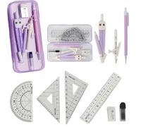 Compas, 9 Pièces Beau, Robuste Et Durable, Boussole Pour Lécole Primaire, Le Collège Et Le Lycée, Populaire Auprès Des Enfants, Ensemble Boussole, Rapporteur Le Règle[Z507]