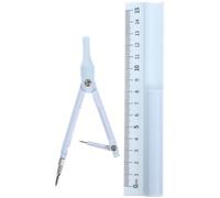 Compas à Dessin Multifonction Rallonge de Crayon et Règle Bleue | Kit de Mathématiques Compact, Plastique et Métal, Mesure Précise, pour Élèves et Professionnels
