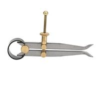 Compas à Pointe Sèche 150mm en Acier au Carbone et Laiton - Résistant et Précis pour Traçage Mécanique et Marquage Cuir - Outil Stable et Ergonomique pour Artisanat et Usinage (100MM)