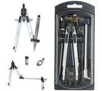 Faber-Castell 32724-3A Compas à ajustement rapide avec adaptateur universel, rallonge et accessoires.