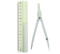 Compas de Dessin Multifonction Compact et Portable pour Étudiants | Kit Technique Vert en Plastique et Métal, Précision Élevée, Stylo et Règle Inclus pour Projets