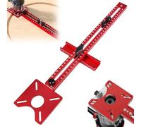 Compas de fraisage réglable 4-en-1 pour défonceuse - Rayon 90-610 mm, gabarit de défonceuse multifonction en aluminium, support de rainure & dispositif de surfaçage, compatible Makita