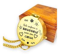 Compas personnalisé avec gravure de motif et texte souhaité - Nom - Divers designs - En laiton avec étui en cuir - Boîte cadeau - Idée cadeau fantastique (poli/brillant)