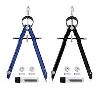 Compas Professionnel, 2pcs Compas Scolaire de Précision à Réglage Rapide en Métal avec Broche d'entraînement Central Pour Elèves Ecole Menuisier, Diamètre du Cercle 24cm