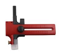 Compas rotatif avec poignée ergonomique à cliquet - Coupe des cercles de 2 à 15 cm sur tissu, papier photo, feutre et papier cartonné, protection de pointe pivotante intégrée (rouge)