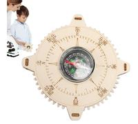 Compass - Compass Making Kits | Wooden Kids Travel Compass - Wooden Kids Travel Compass, 8 x 8 x 0,1 cm Multifunctional Experimental Teaching Equipment for School - wood
