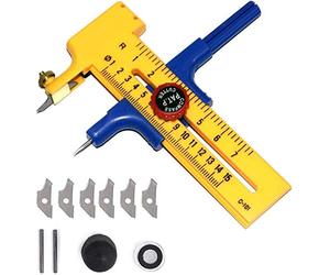 Compass Cutter, Precision Circle Cutter, Outil de coupe à tirage rond réglable, Cercle/Compas de découpe à Tissu pour les cercles de 1-15cm, pour couper la carte de papier en cuir