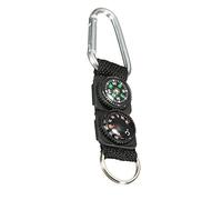 Compass Keychain Pocket Boussole Boussole D'extérieur Thermomètre Mini Outil De Survie Multifonctionnel pour Sports De Plein Air Randonnée Camping Noir