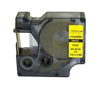 Compatible 18432 pour DYMO Rhino IND Black on Yellow Vinyl Label Tape 12 mm 1/2" 1PK