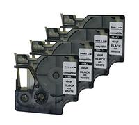 Compatible 18443 S0718580 pour DYMO Rhino IND Black on White Vinyl Label Tape 12 mm 1/2" (4 pièces)