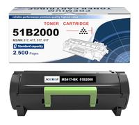 Compatible 51B2000 51B00A0 Toner Cartouche 2500 Pages Noir Compatible pour Lexmark MS317 MS317DN MS417 MS417DN MS517 MS517DN MS617 MS617DN MX317 MX317DN MX417 MX417DE MX517 MX517DE MX617 MX617DE