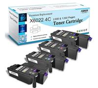 Compatible 6020 6022 Cartouche de Toner pour Xerox Phaser 6020 6022 WorkCentre 6025 6027 6028, Haute capacité 2000 Pages, 106R02759 106R02756 106R02757 106R02758 ( BK/C/M/Y )