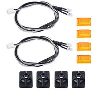 Compatible avec 1/14 pour Tamiya R620 R470 pour Scania pour Tracteur Camion Benne RC Pièces De Voiture 2 Pièces Jupe Latérale Lumières Lampe Latérale Projecteur 3V Pièces Voiture RC(Yellow)
