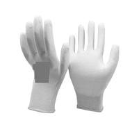 Compatible avec 12 paires de gants de travail antistatiques blancs, doublure tricotée en Nylon, gants de protection trempés dans la paume en PU(PU1350 -W,M)