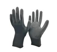 Compatible avec 12 paires de gants de travail antistatiques blancs, doublure tricotée en Nylon, gants de protection trempés dans la paume en PU(PU1350 -BLK,M)
